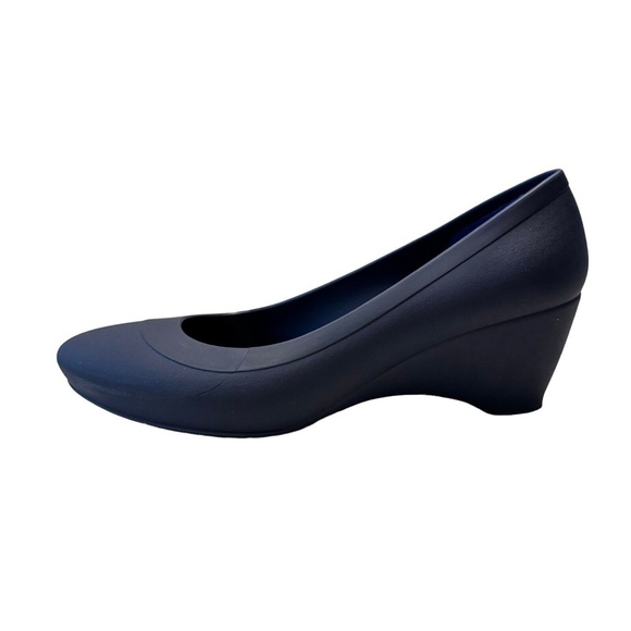 Crocs Lina Wedge Pumps Shoes Women's Size 8 Blue Comfort Slip On Heels Shoes - Picture 6 of 12